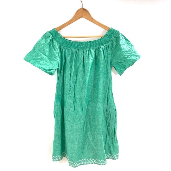 Gap Factory Green Off the Shoulder Dress - Picture 1 of 2